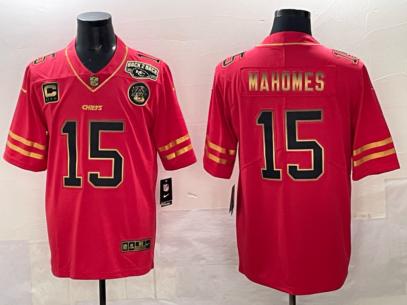 Men Kansas City Chiefs #15 Mahomes red 2025 Nike NFL jersey 001